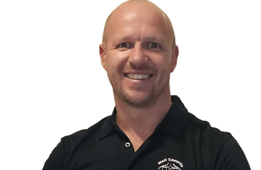 Headshot of Matt Edwards, owner and lead therapist at Matt Edwards Sports Massage Therapy, smiling.
